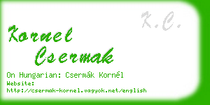 kornel csermak business card